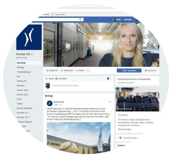 Das Facebook-Profil der Krones AG