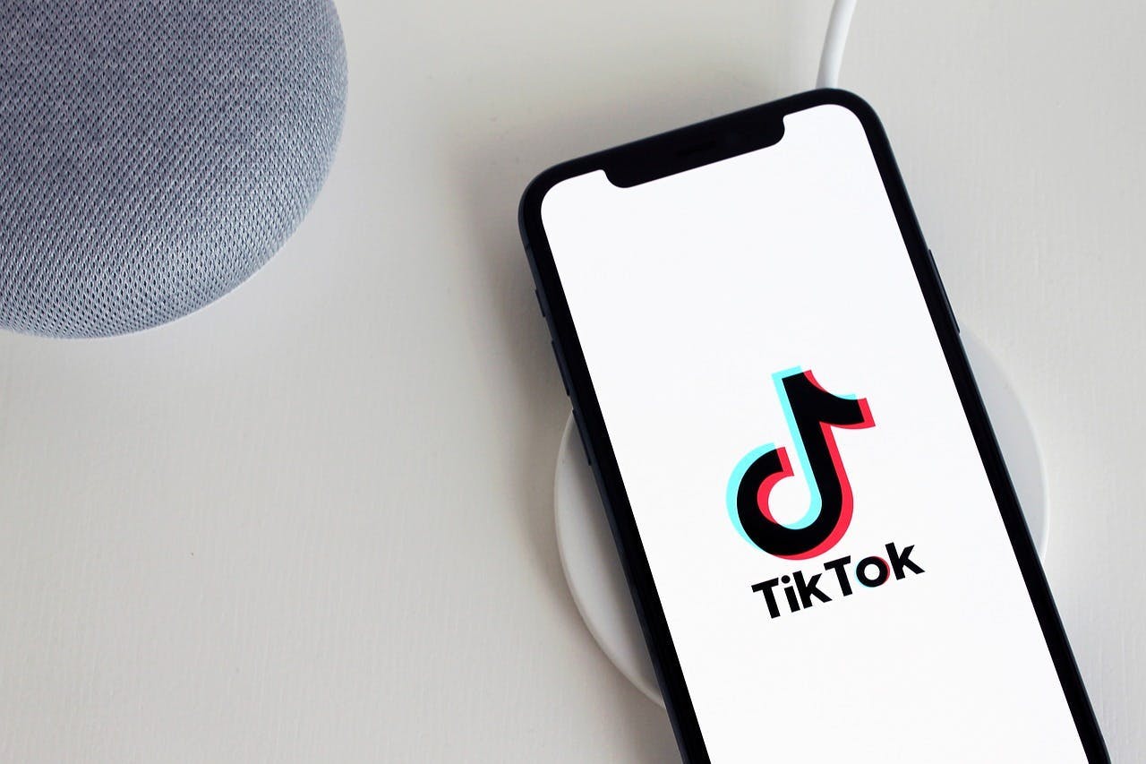 Smartphone with the TikTok app open