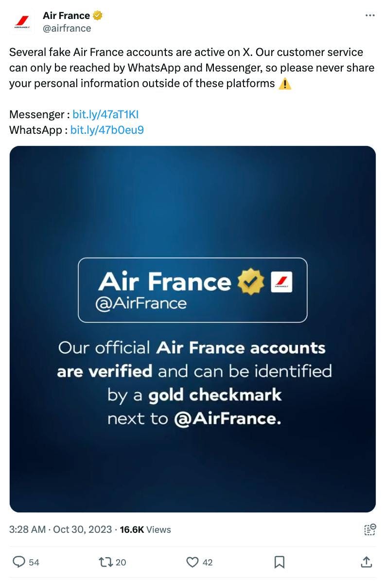 Air France Tweet