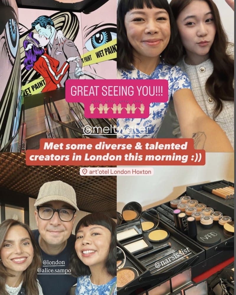 Creators' Instagram stories from the Creator Culture Club in London