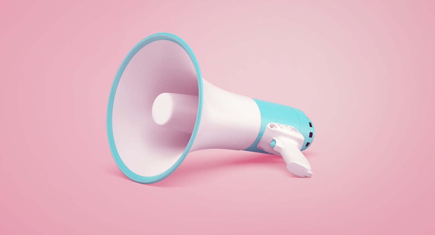A 3D rendering of a megaphone laying on its side. A megaphone is used to disseminate a message to a large number of people and is often associated with public relations professionals, as they are trying to spread a message about their client's products or news to media outlets. That's why this image is being used as the header image for a blog on the 10 of the Best PR Campaigns of 2021
