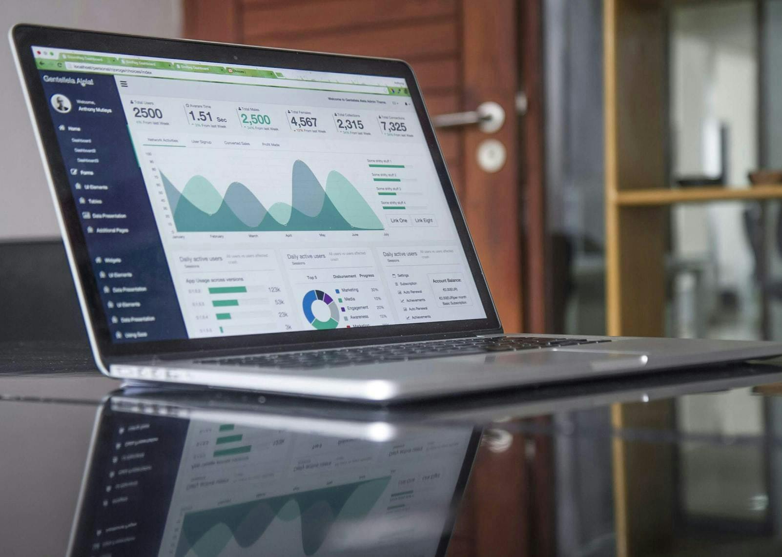 Data-Driven Marketing charts auf einem Laptop