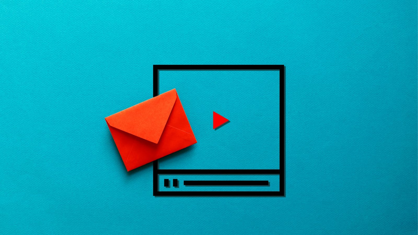 représentation d'une vidéo youtube avec une enveloppe rouge 
