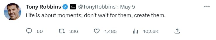 Tony Robbins business influencer tweet.
