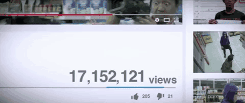 Capture d'écran du nombre de vues YouTube d'une vidéo (17 152 121 vues) 