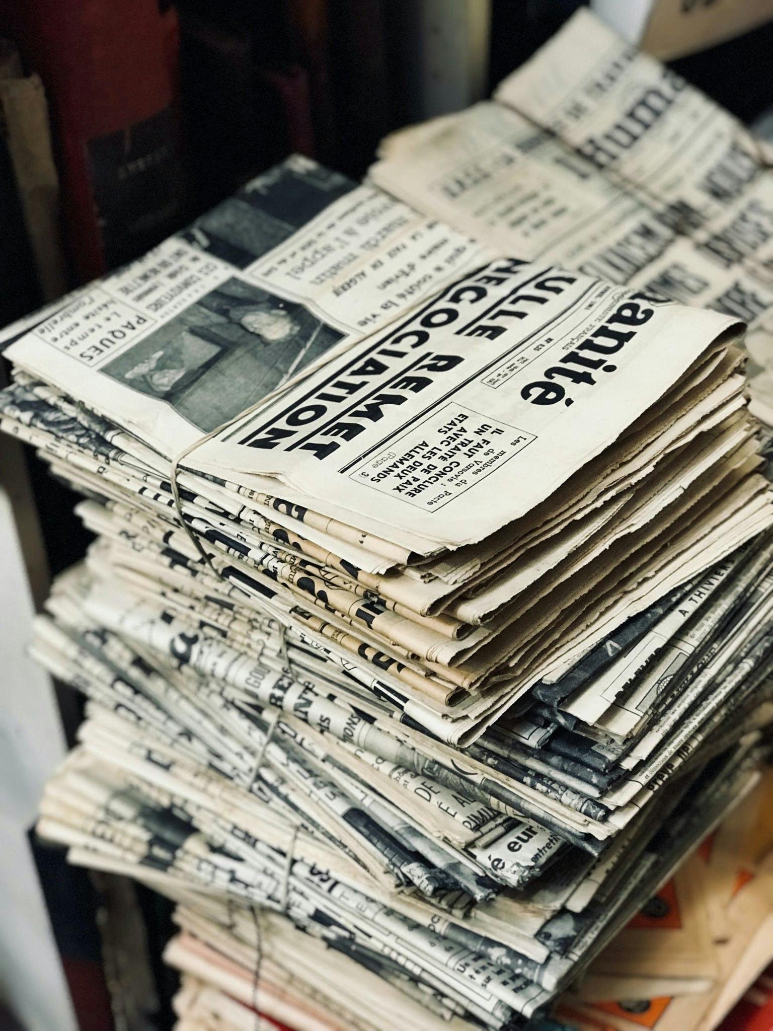 Photo of a pile of newspapers