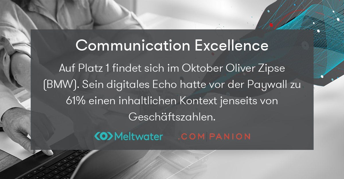 Oliver Zipse Communication Excellence CEO Echo Meltwater companion