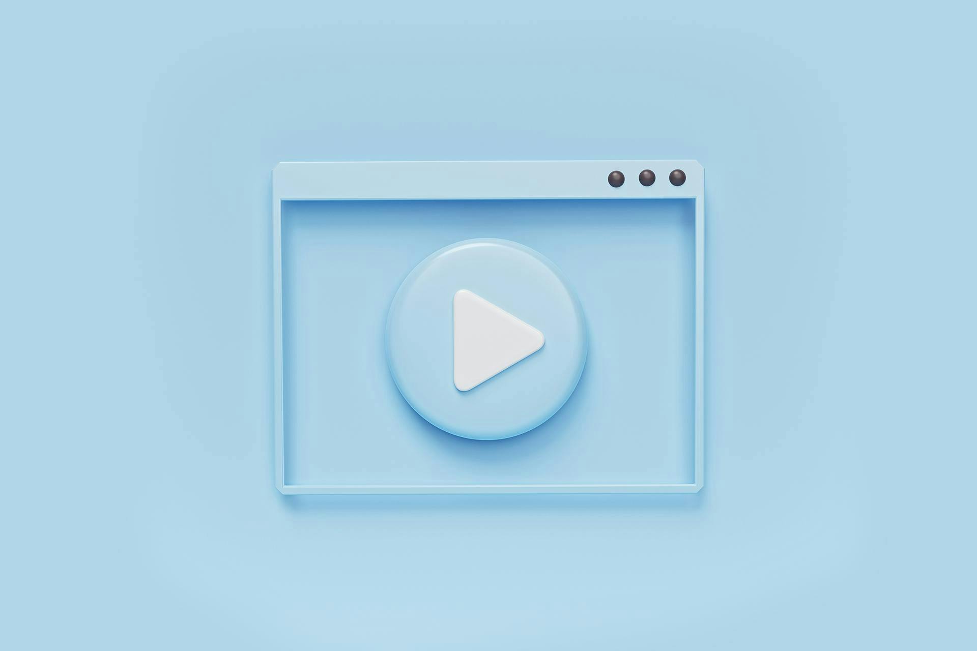 Logo vidéo sur fond bleu 