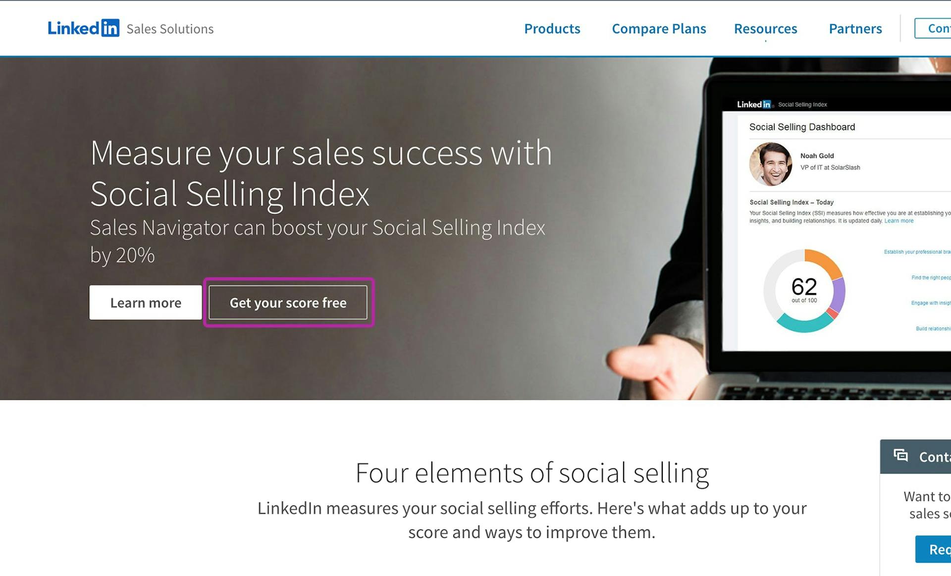 Screenshot of step 5 of how to find your LinkedIn Social Selling Index