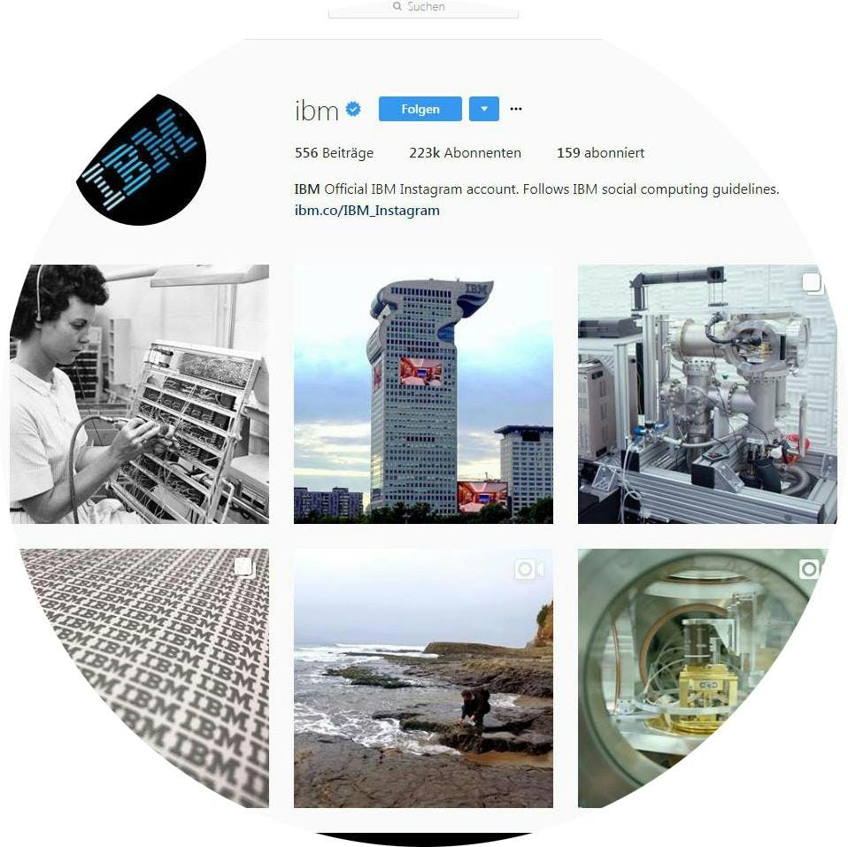 IBM Instagram Page Screenshot