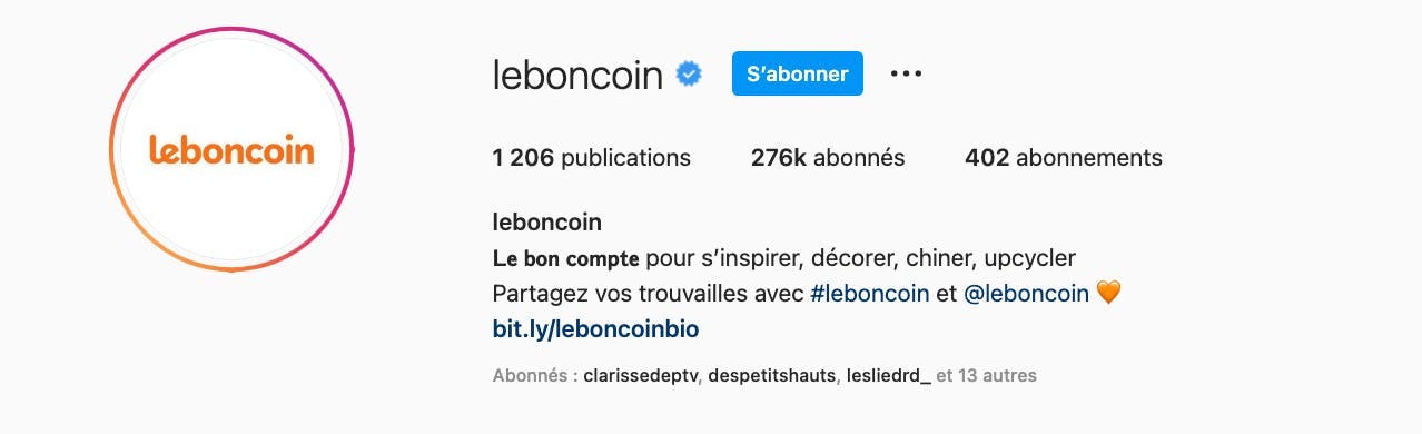 Logo Instagram de leboncoin