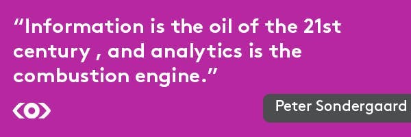 Zitat von Peter Sondergaard zu KI im Marketing: "Information is the oil of the 21st century, and analytics is the combustion engine."