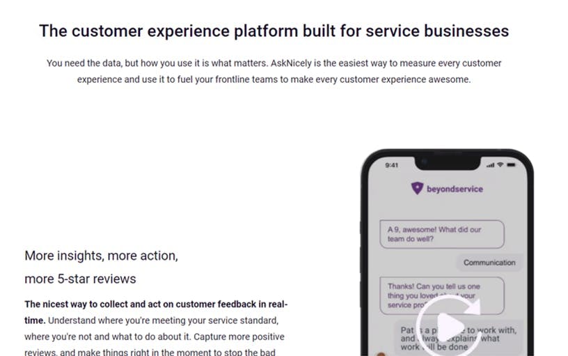 AskNicely customer experience management software