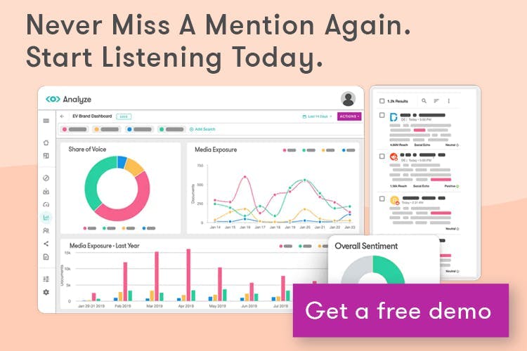 Never miss a mention again demo banner for Meltwater Explore