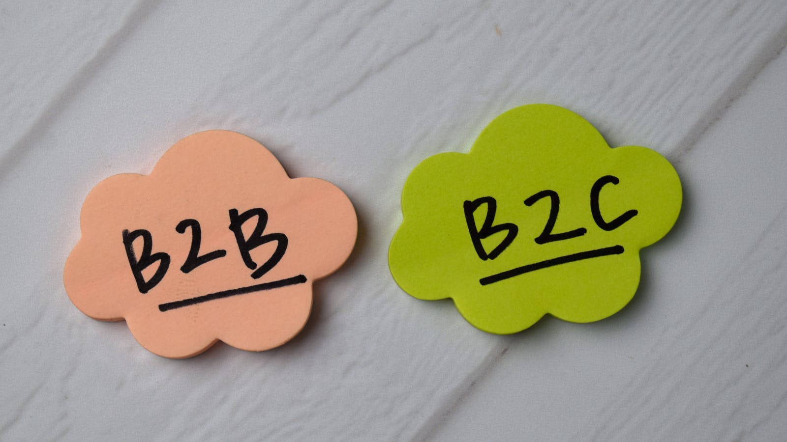 Un visuel avec la différence entre B2B et B2C