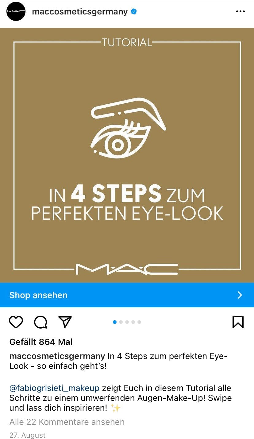 Foto Ad von MAC Cosmetics auf Instagram