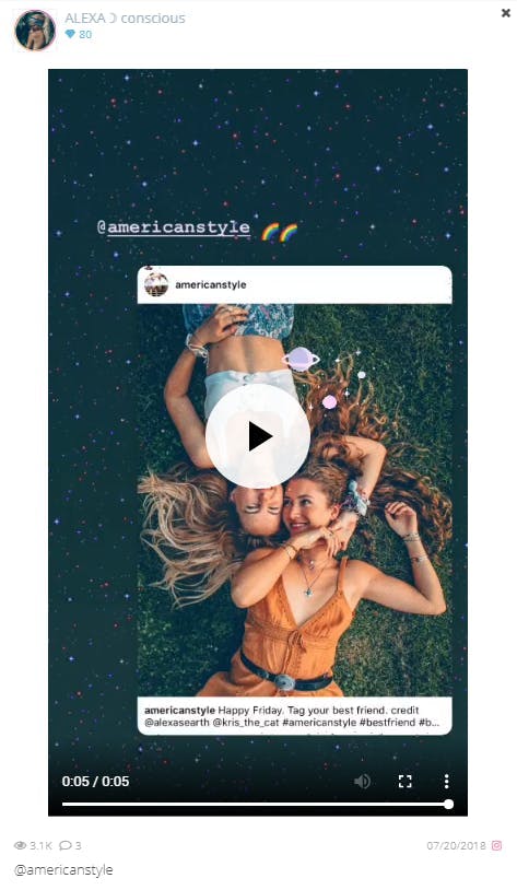 Man sieht eine Instagram Story von zwei Mädchen, die auf dem Rasen liegen. Das Bild ist Teil unseres Beitrags zur Instagram Verifizierung.
