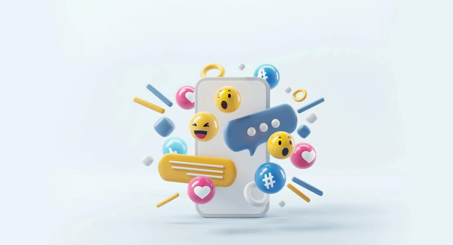 Illustration of social media icons coming out of a smartphone in our blog about media in South Africa