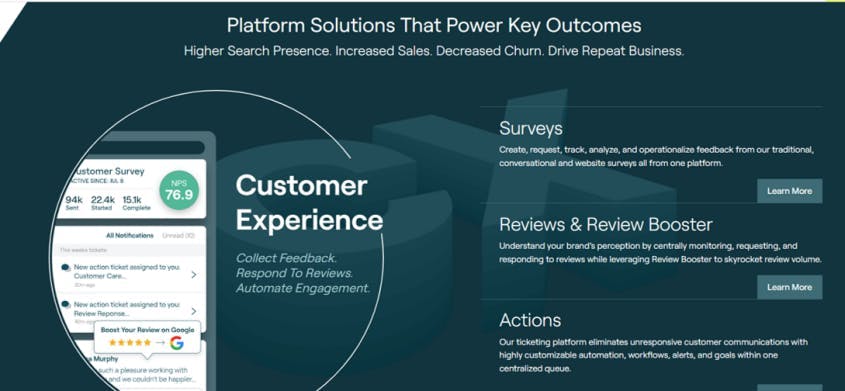 Reputation's customer experience management platform