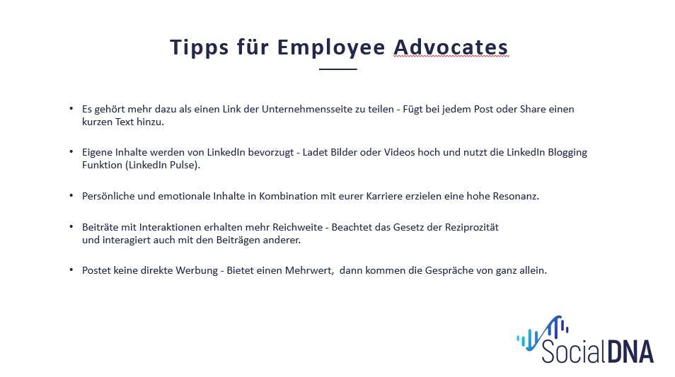 Tipps für Employee Advocates