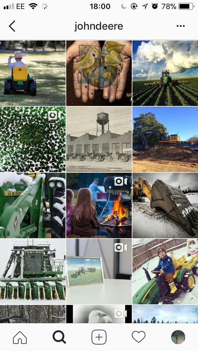 John Deeren Instagram feed -julkaisut