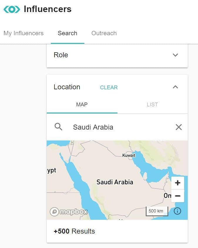 screenshot of meltwater media database in Saudi Arabia