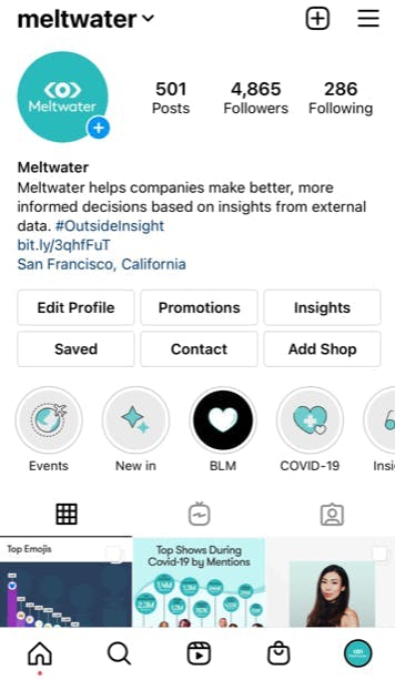 Instagram business account bio example