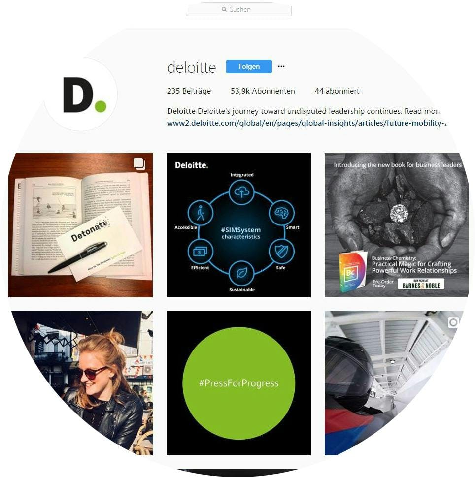 Deloitte Instagram Page Screenshot