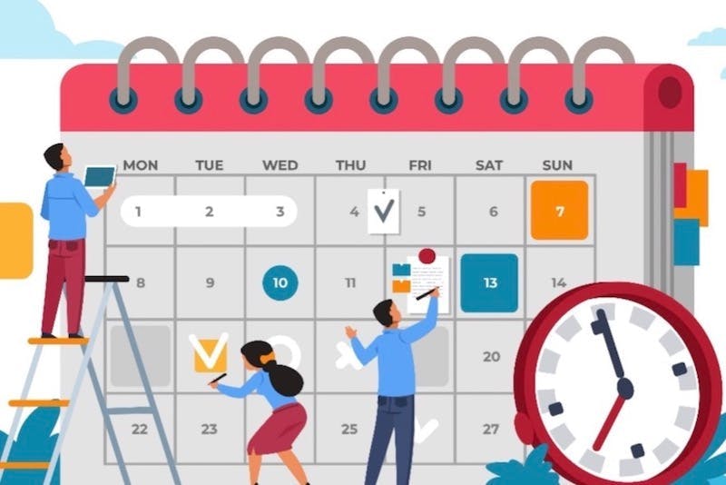 Illustration von einem Content-Redaktionsplan in Form eines Kalenders