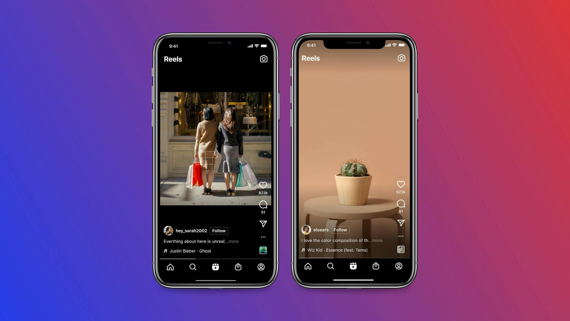 Zwei Smartphones mit Instagram Video Funktion 