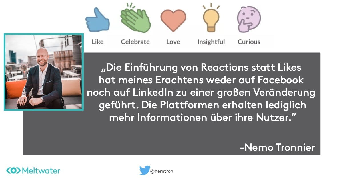 Zitat Nemo Tronnier Einführung von LinkedIn Reactions