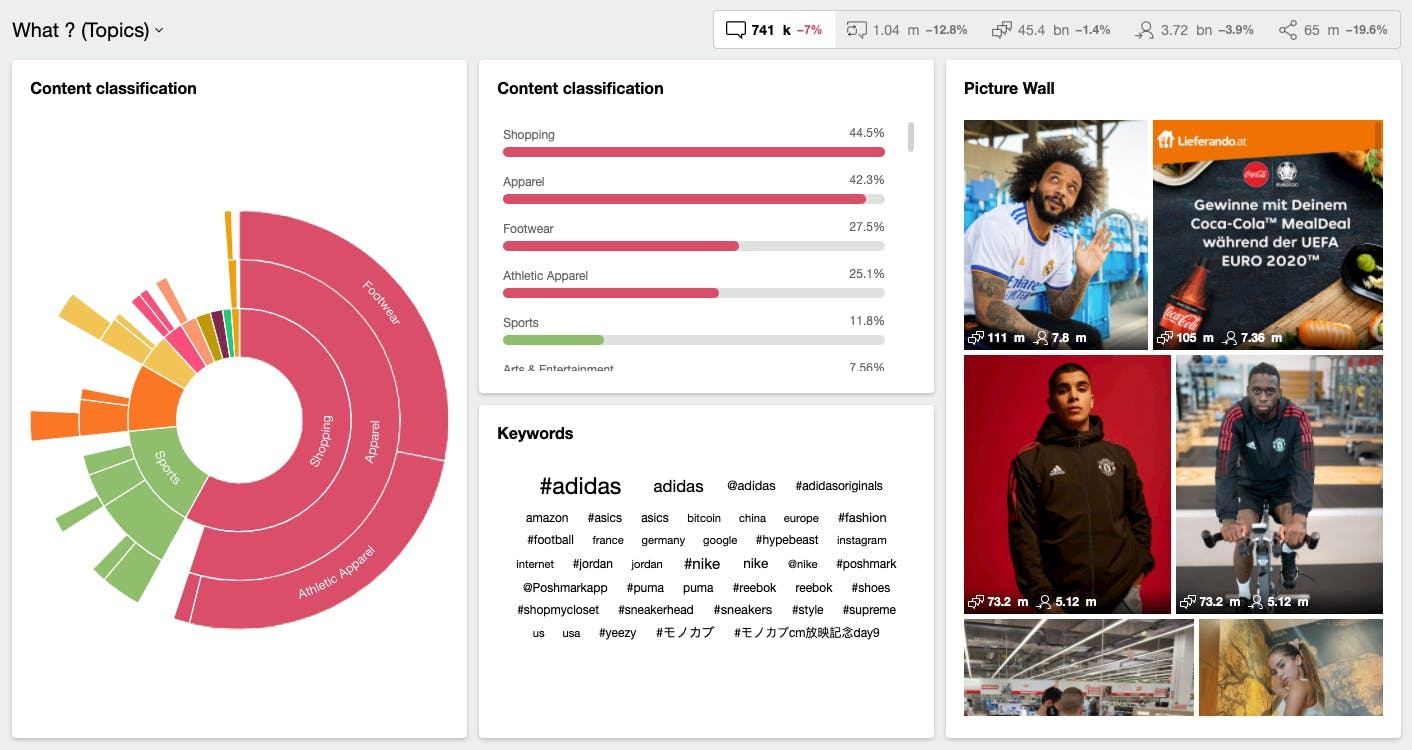 Screenshot des Linkfluence social media analytics tools