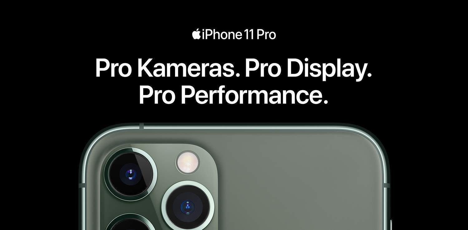 Apple Werbung: Iphone11Pro Pro Kameras. Pro Display. Pro Performance.