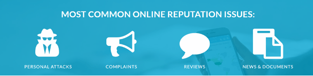 Most common online reputation issues page.