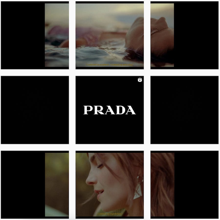 Prada Instagram promotion by Emma Watson as part of social media marketing campaign