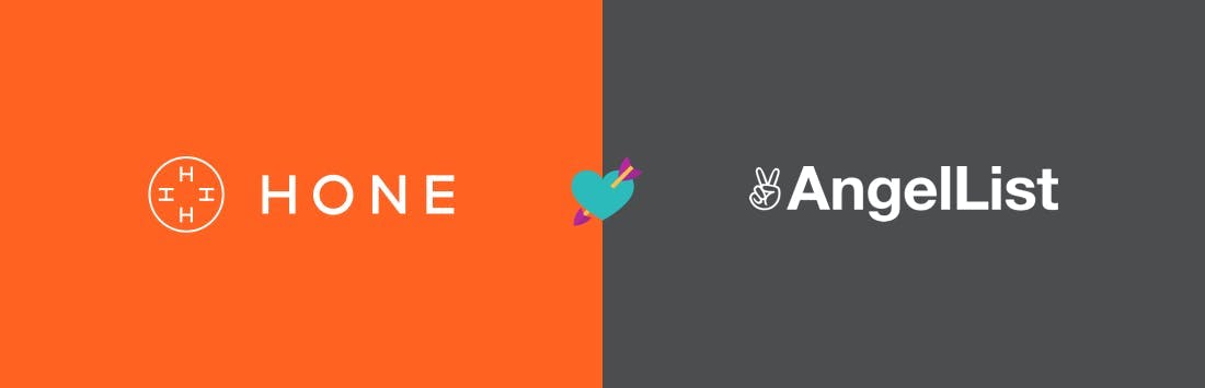 Graphic showing the Hone and AngelList logos side by side