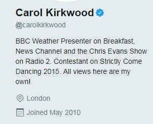 Carol Kirkwood views are my own