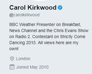 Carol Kirkwood views are my own