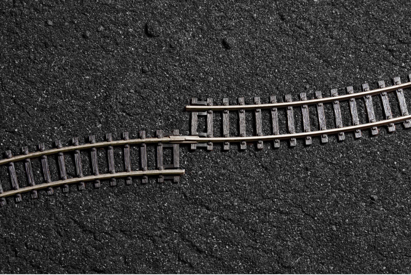 Trains tracks not aligning.