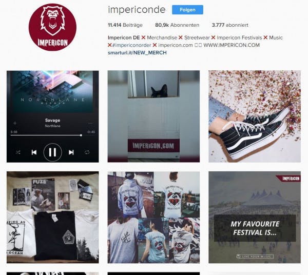 Impericonde Instagram Page Screenshot
