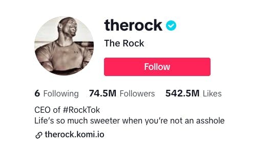 The Rock TikTok Profil