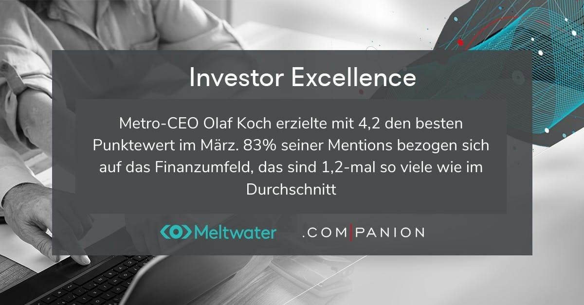 Meltwater und .companion CEO Echo im März. Der Gewinner der Investor Excellence ist Olaf Koch, Metro