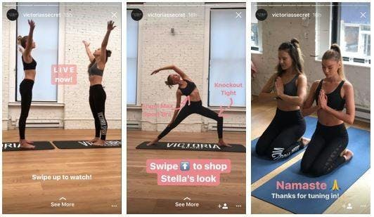 3 instagram reels in a row showing yoga teachers