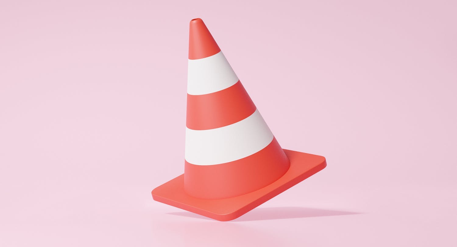 An illustration of a red traffic cone that has two white stripes on it. A traffic cone, like this, often acts as a warning signal, which it is being used as the header image for a blog on Barriers to Effective Communication & How to Overcome Them.