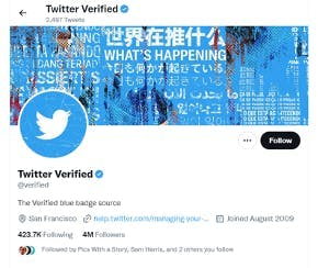 Twitter verified page.