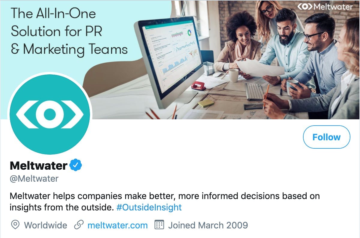 Meltwater Twitter account