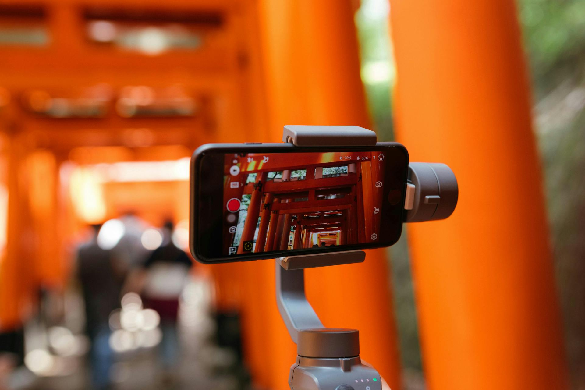 Smart phone on a rig, filming in Japan. Short & long video is an important content marketing trend in 2022