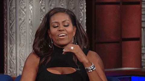 A GIF of Michelle Obama sighing