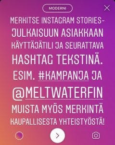 Instagram stories -julkaisu
