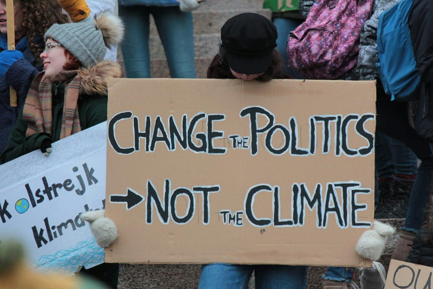 political stance change the politics not the climate demonstration